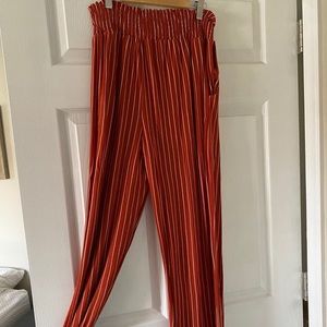 Rust wide leg pants